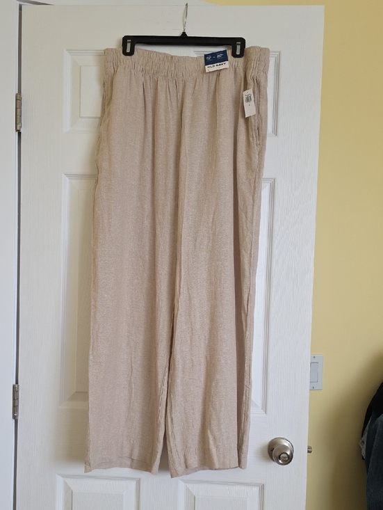 Old Navy Pants - Old Navy Linen-Blend Wide Leg Pants - Light Beige